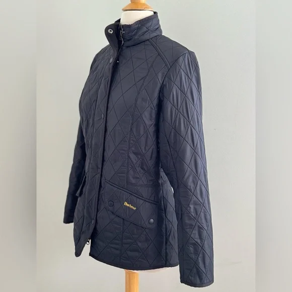 Barbour Cavalry Polarquilt Quilted Jacket Women's Black Size US 8 - Picture 2 of 11